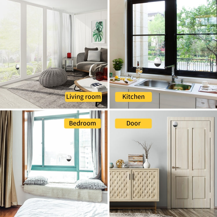 DOBERMAN SE-0106 Alarma de sensor de vibración de detección de alerta de puerta/ventana redonda ultradelgada para seguridad de alarmas del hogar