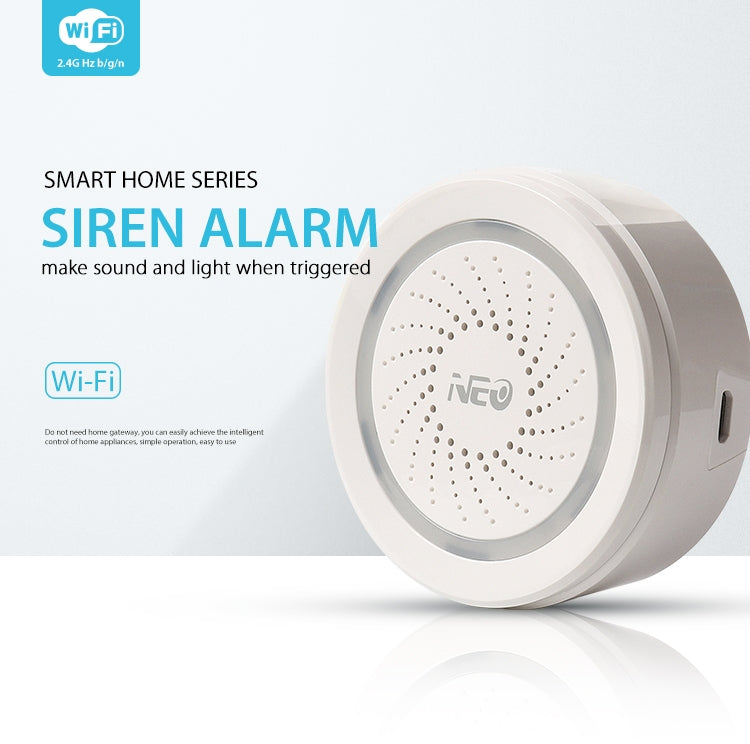Sensor de alarma de sirena USB WiFi NEO NAS-AB02W para seguridad de alarmas del hogar, AB02W