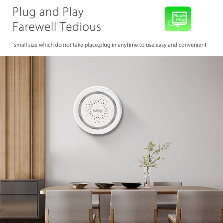 Sensor de alarma de sirena USB WiFi NEO NAS-AB02W para seguridad de alarmas del hogar, AB02W