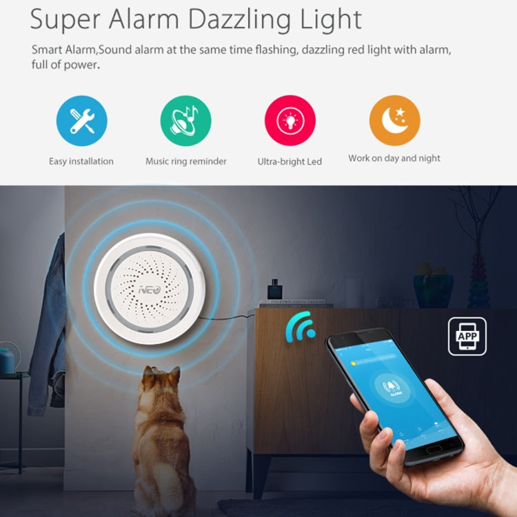 Sensor de alarma de sirena USB WiFi NEO NAS-AB02W para seguridad de alarmas del hogar, AB02W