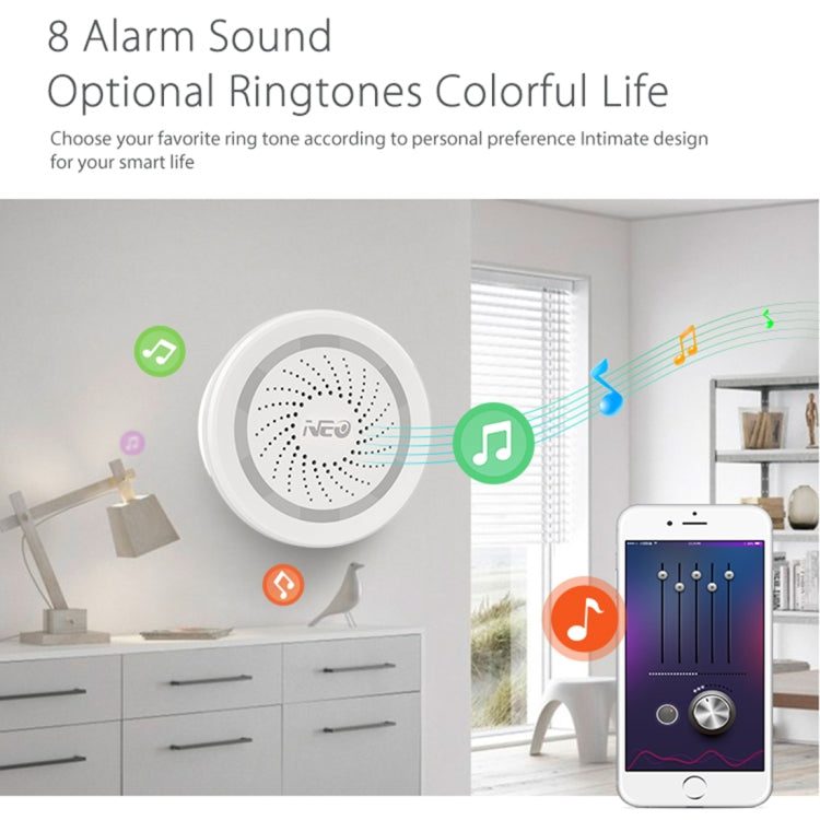 Sensor de alarma de sirena USB WiFi NEO NAS-AB02W para seguridad de alarmas del hogar, AB02W