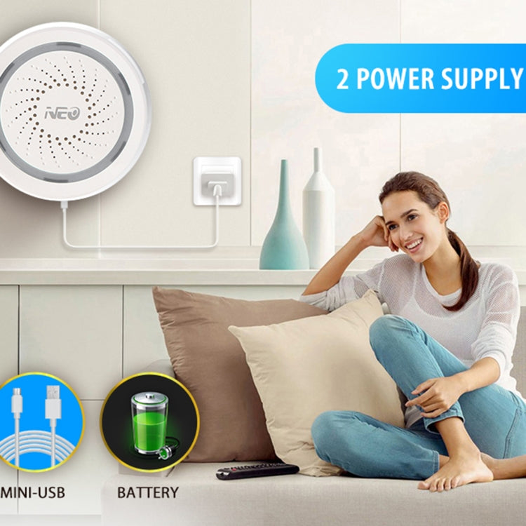 Sensor de alarma de sirena USB WiFi NEO NAS-AB02W para seguridad de alarmas del hogar, AB02W