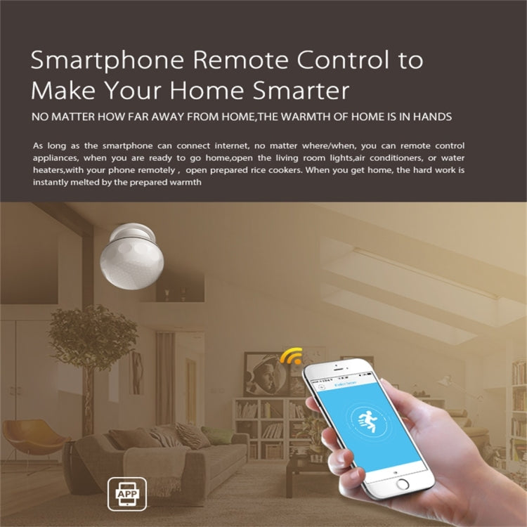 NEO NAS-PD02W Sensor de movimiento inalámbrico WiFi PIR, con soporte magnético y compatible con sistemas Android/IOS y LED rojo ultrabrillante