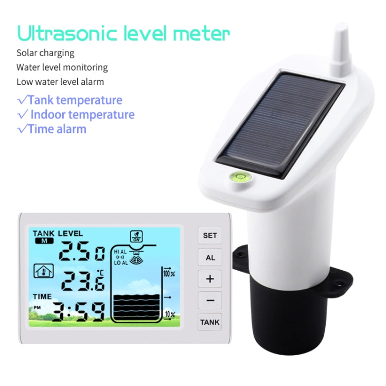 Medidor de nivel de líquido ultrasónico con carga solar TS-FT003, TS-FT003