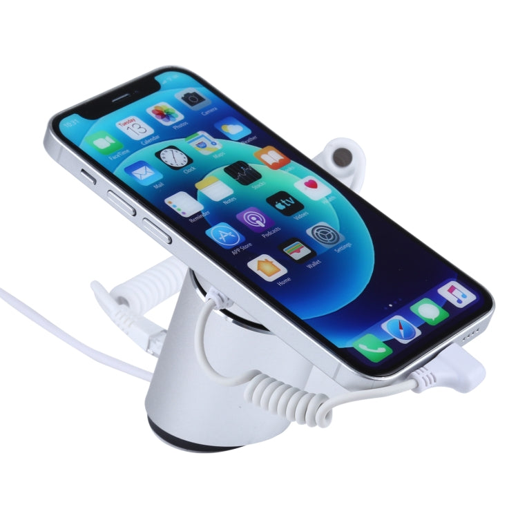 Soporte de pantalla cilíndrico con carcasa de aluminio Sistema de seguridad magnético digital Alarma antirrobo / Soporte de pantalla de alarma antirrobo para iPhone, iPod y iPad con puerto de 8 pines, Cylindrical 8 Pin
