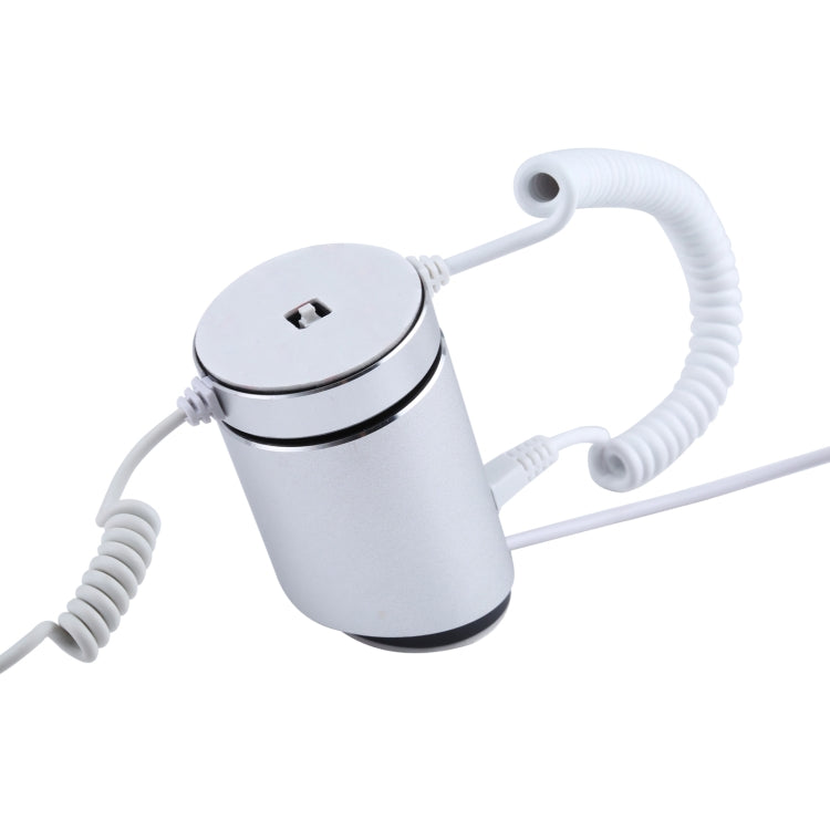Soporte de pantalla cilíndrico con carcasa de aluminio Sistema de seguridad magnético digital Alarma antirrobo / Soporte de pantalla de alarma antirrobo para iPhone, iPod y iPad con puerto de 8 pines, Cylindrical 8 Pin