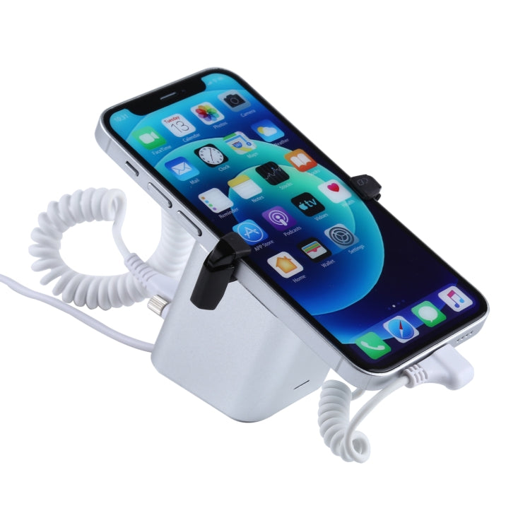 Carcasa de aluminio Soporte de alarma antirrobo de columna cuadrada Sistema de seguridad Alarma antirrobo / Soporte de pantalla de alarma antirrobo para iPhone y iPod con puerto de 8 pines, Square-column 8-Pin