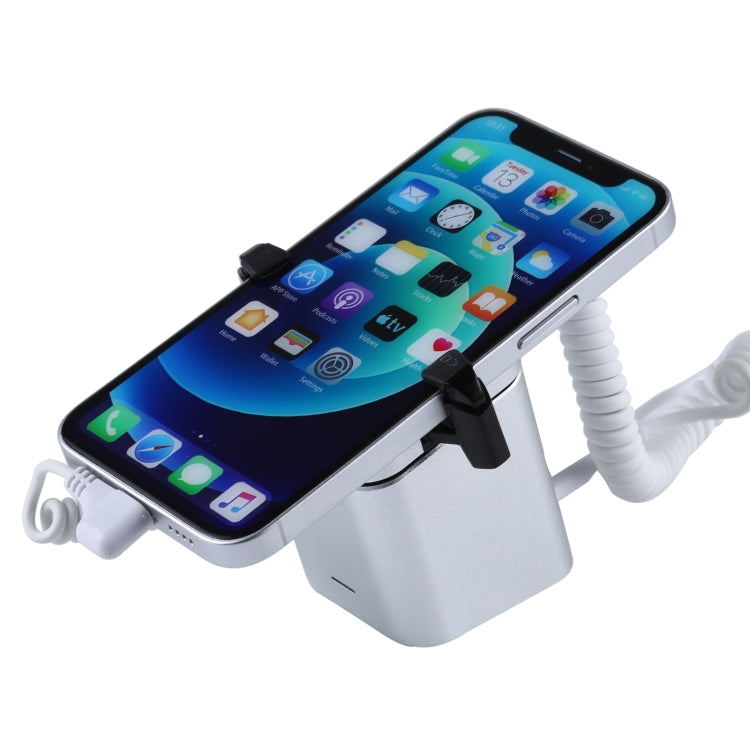 Carcasa de aluminio Soporte de alarma antirrobo de columna cuadrada Sistema de seguridad Alarma antirrobo / Soporte de pantalla de alarma antirrobo para iPhone y iPod con puerto de 8 pines, Square-column 8-Pin