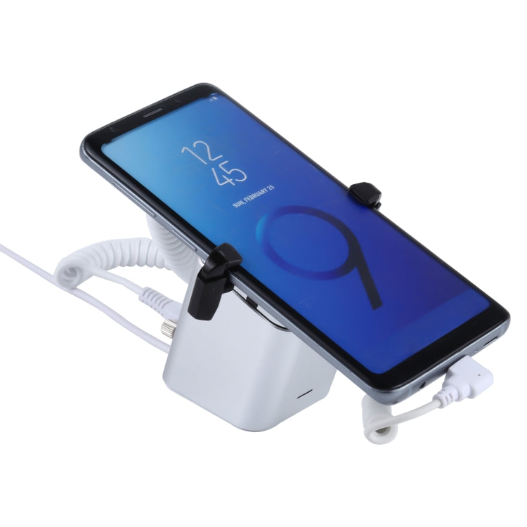Carcasa de aluminio Soporte de alarma antirrobo de columna cuadrada Sistema de seguridad Alarma antirrobo / Soporte de pantalla de alarma antirrobo para teléfonos móviles con puerto tipo C / USB-C, Square-column Type-C