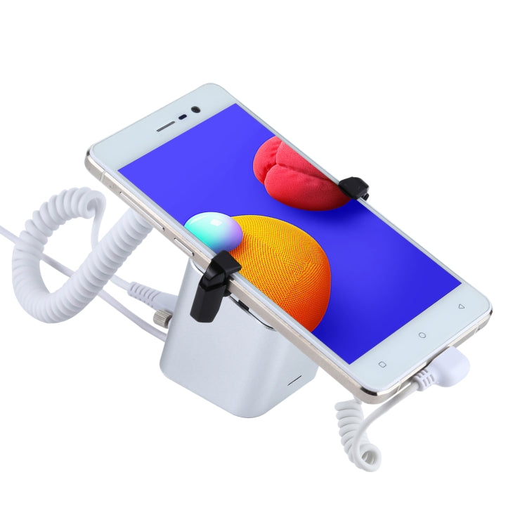Carcasa de aluminio Soporte de alarma antirrobo de columna cuadrada Sistema de seguridad Alarma antirrobo / Soporte de pantalla de alarma antirrobo para Samsung / Huawei / Xiaomi / OPPO / vivo / LG con puerto micro-USB, Square-column Micro-USB