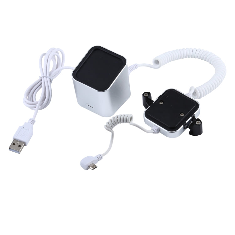 Carcasa de aluminio Soporte de alarma antirrobo de columna cuadrada Sistema de seguridad Alarma antirrobo / Soporte de pantalla de alarma antirrobo para Samsung / Huawei / Xiaomi / OPPO / vivo / LG con puerto micro-USB, Square-column Micro-USB