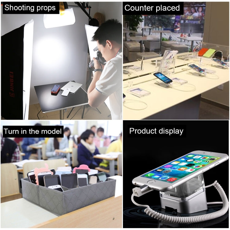 Carcasa de aluminio Soporte de alarma antirrobo de columna cuadrada Sistema de seguridad Alarma antirrobo / Soporte de pantalla de alarma antirrobo para Samsung / Huawei / Xiaomi / OPPO / vivo / LG con puerto micro-USB, Square-column Micro-USB