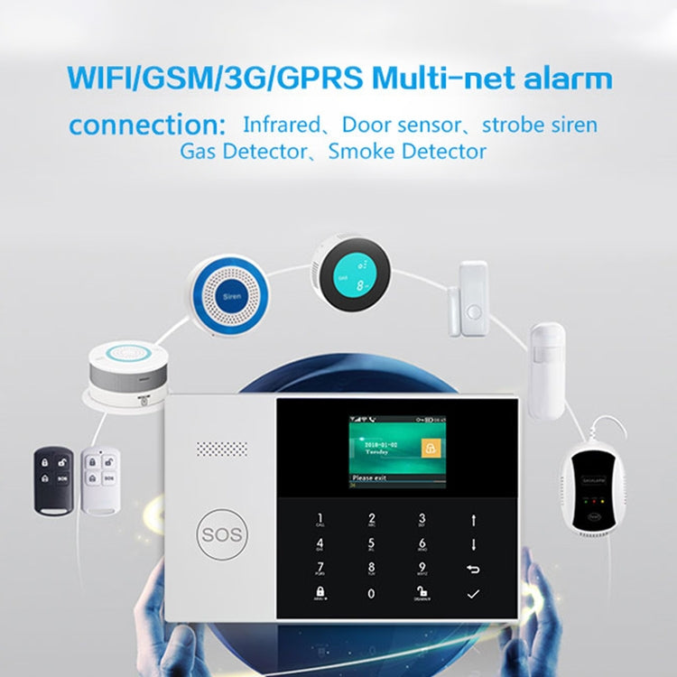 PG-105-GSM Sistema de alarma inteligente GSM/GPRS + WiFi con teclado táctil, pantalla LCD y función RFID, PG-105-GSM(EU Version)