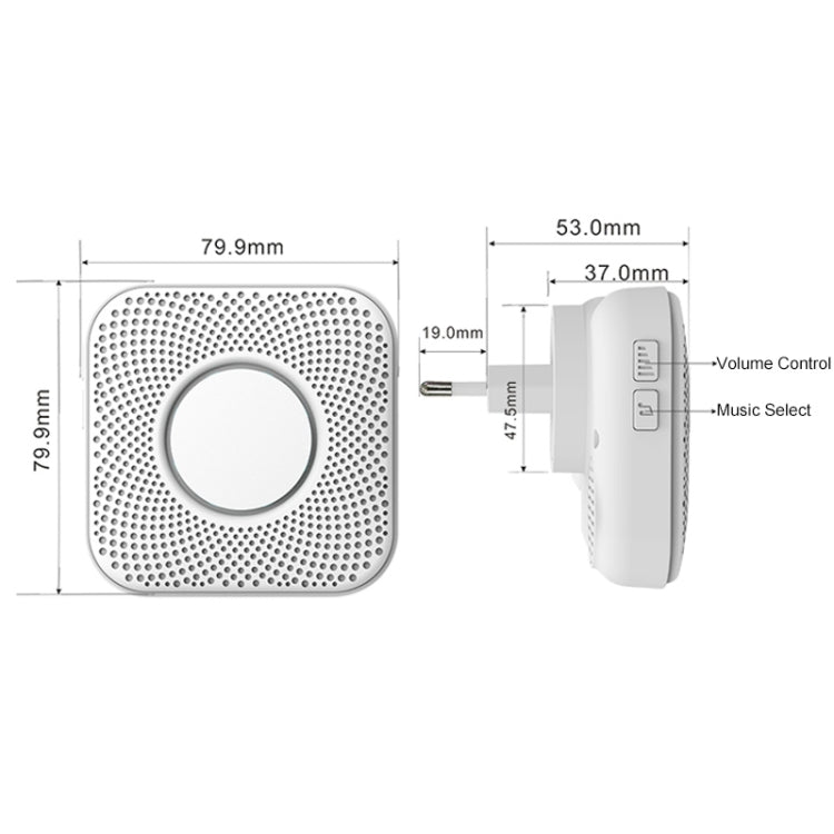 Timbre inalámbrico inteligente PJ-16 con volumen ajustable de 8 niveles y 36 tonos de llamada