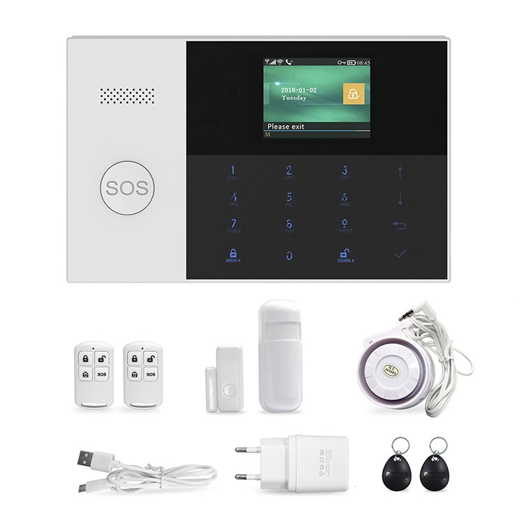 Sistema de alarma inteligente 3G/GPRS + WiFi con teclado táctil, pantalla LCD y función RFID, 3G/GPRS