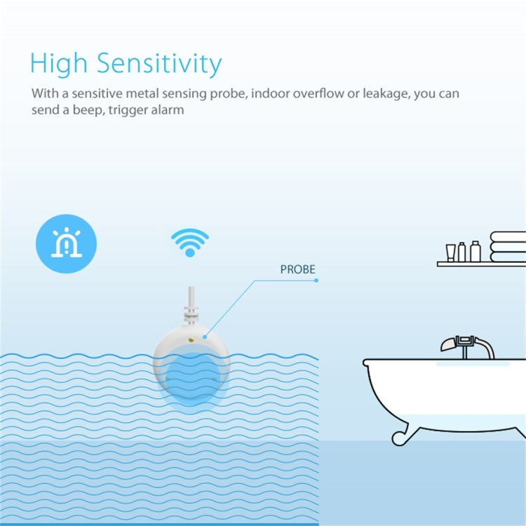Sensor de agua y detector de inundaciones WiFi NEO NAS-WS02W, compatible con sistemas Android/IOS, WS02W WiFi Flood Detector