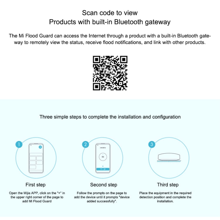 El protector de inundación Bluetooth inalámbrico original Xiaomi detecta de forma inteligente fugas de agua La aplicación de conexión del altavoz Xiaoai para recordar de forma remota el hogar inteligente, debe usarse con CA1001