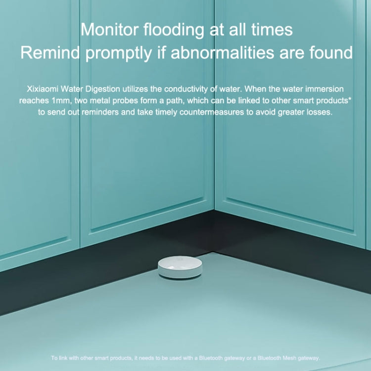 El protector de inundación Bluetooth inalámbrico original Xiaomi detecta de forma inteligente fugas de agua La aplicación de conexión del altavoz Xiaoai para recordar de forma remota el hogar inteligente, debe usarse con CA1001