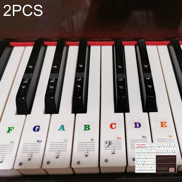 2 uds 88 / 61 / 54 / 49 teclas Piano órgano electrónico teclado rollo de mano Piano notación escala Musical pegatina transparente, 2 PCS Musical Scale Transparent Sticker