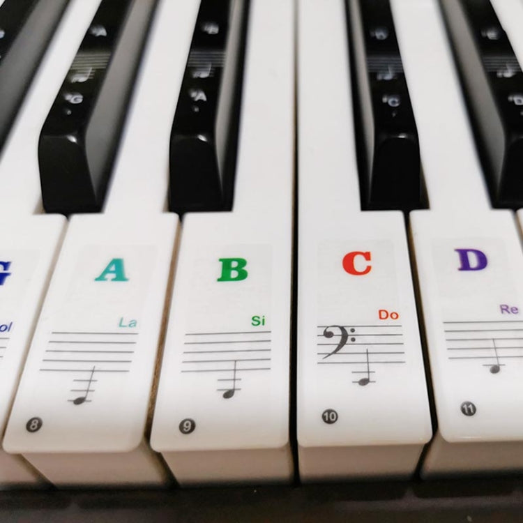 2 uds 88 / 61 / 54 / 49 teclas Piano órgano electrónico teclado rollo de mano Piano notación escala Musical pegatina transparente, 2 PCS Musical Scale Transparent Sticker