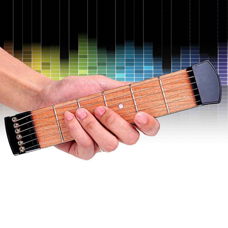 Herramienta de práctica de guitarra de bolsillo portátil de 6 trastes, herramienta de práctica de digitación de acordes para principiantes, 6 Fret Fingering Practice Tool