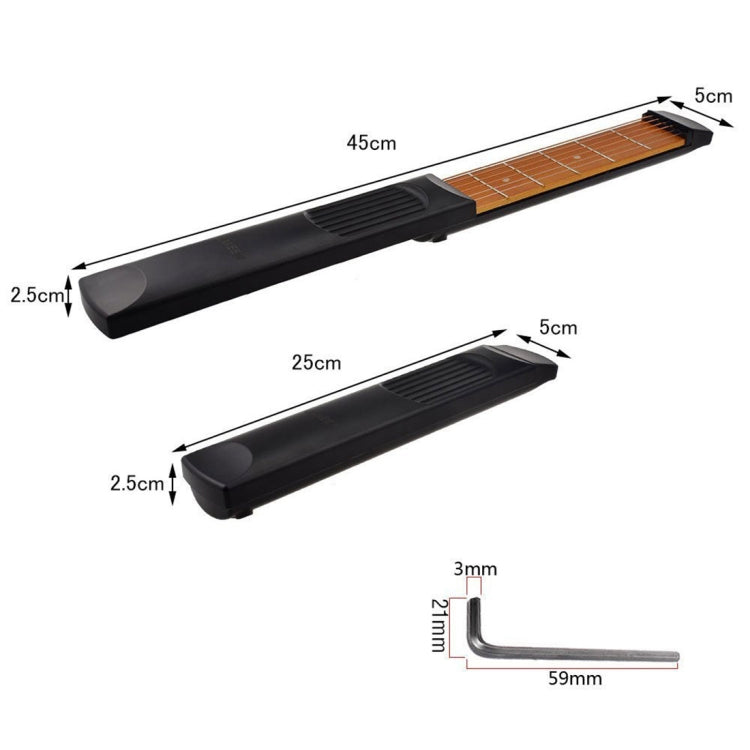 Herramienta de práctica de guitarra de bolsillo portátil de 6 trastes, herramienta de práctica de digitación de acordes para principiantes, 6 Fret Fingering Practice Tool