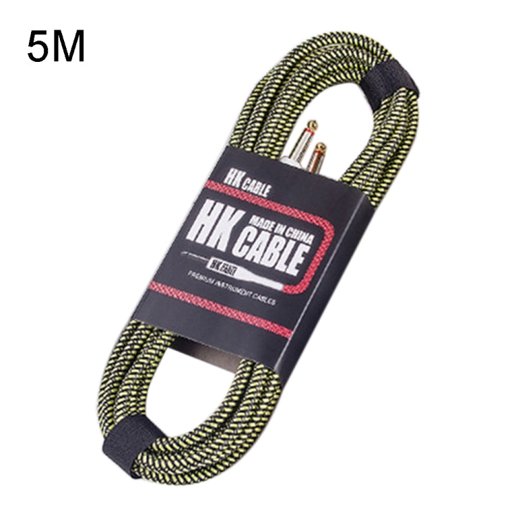 Cable de conexión de bajo y guitarra de madera Cable de audio con reducción de ruido, longitud del cable: 5 m, entrega de colores aleatorios