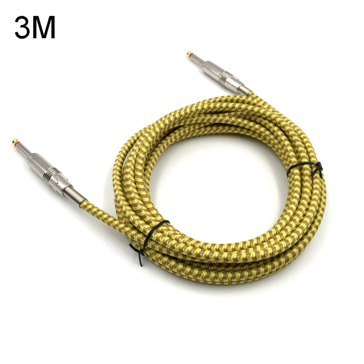 Cable de conexión para bajo de guitarra de madera Cable de audio trenzado con reducción de ruido, Longitud del cable: 3 m