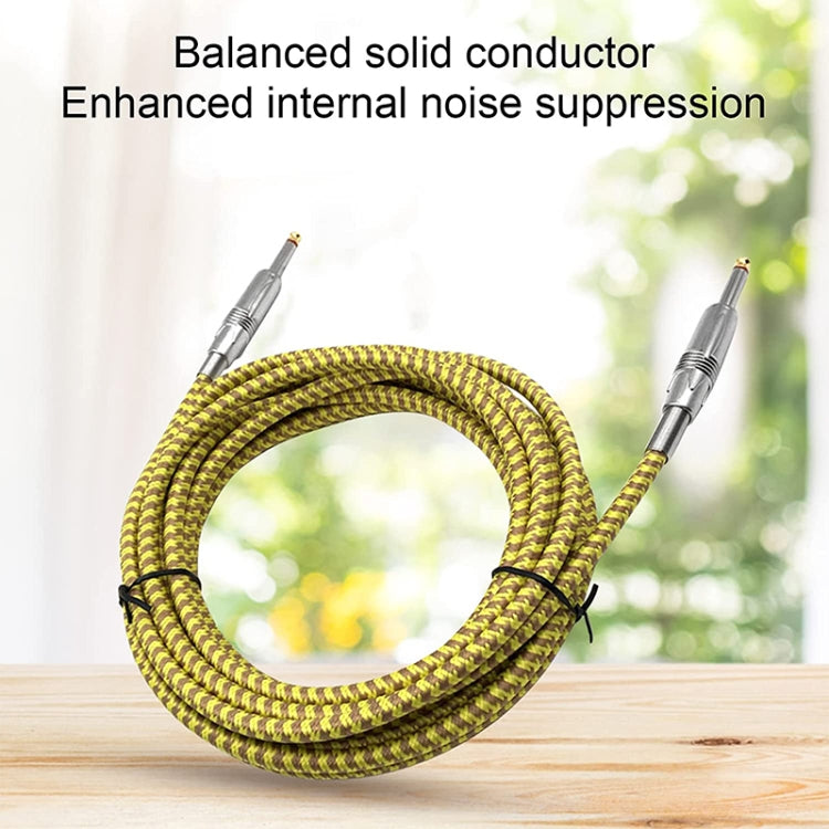 Cable de conexión de bajo y guitarra de madera Cable de audio trenzado con reducción de ruido, Longitud del cable: 10 m