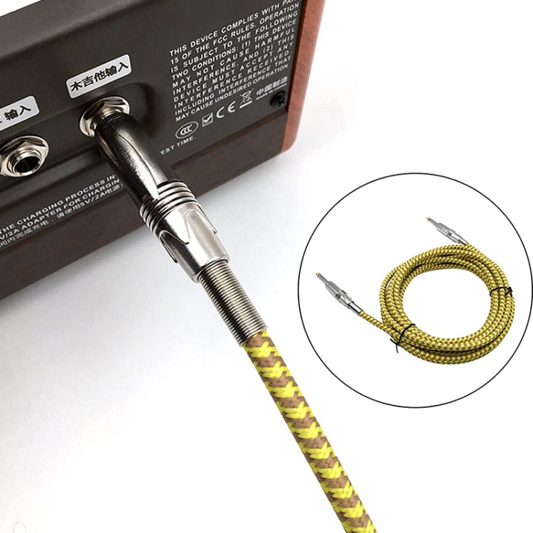 Cable de conexión para bajo de guitarra de madera Cable de audio trenzado con reducción de ruido, Longitud del cable: 3 m