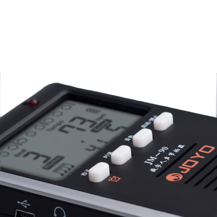 JOYO JM-90 Mini portátil recargable con clip LED indicador electrónico metrónomo digital generador de tono sintonizador para guitarra violín ukelele, JM-90 (Black), JM-90 (White)