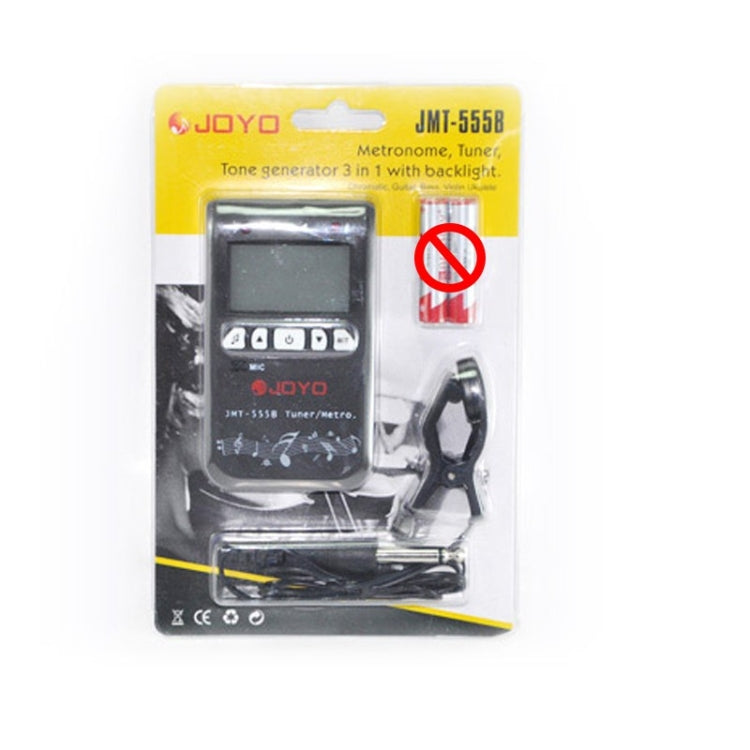 JOYO JMT-555B Metrónomo Sintonizador Cromático Digital LCD Retroiluminación con Generador de Tonos 3 en 1 Kit para Guitarra Violín Ukelele, JMT-555B