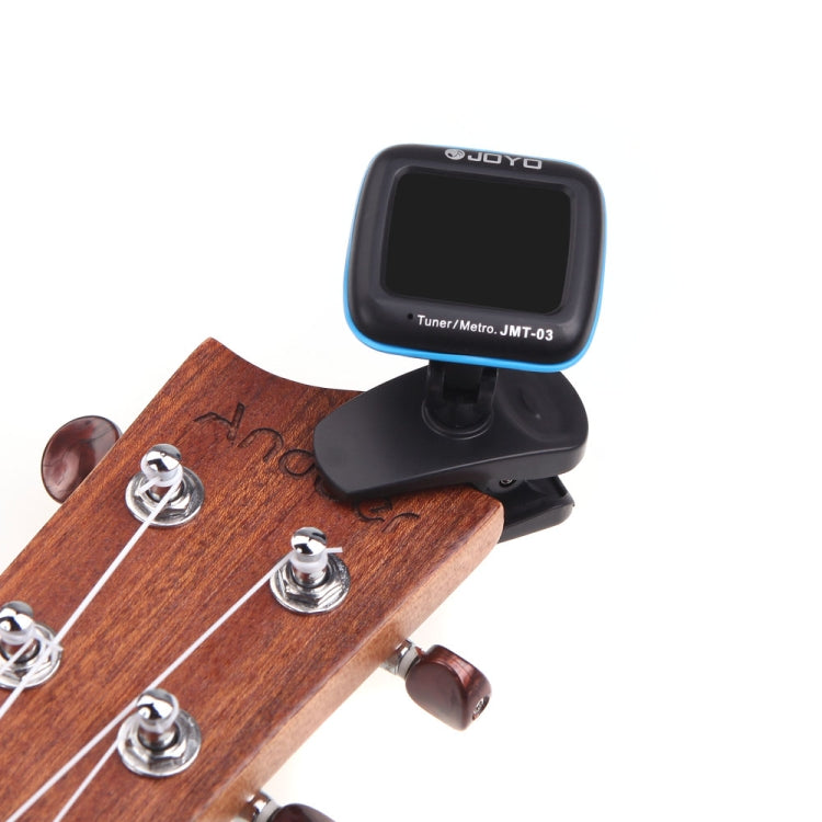 JOYO JMT-03 Metrónomo afinador de guitarra portátil con clip Admite modo de afinación MIC y CLIP 2 en 1 Rotación de 360 grados para guitarra, violín, ukelele, JMT-03