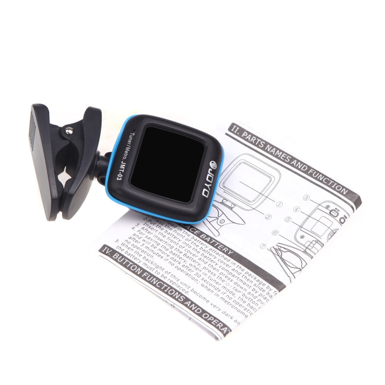 JOYO JMT-03 Metrónomo afinador de guitarra portátil con clip Admite modo de afinación MIC y CLIP 2 en 1 Rotación de 360 grados para guitarra, violín, ukelele, JMT-03