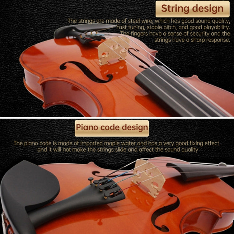 Violín acústico de tamaño completo 4/4 Violín de madera maciza hecho a mano, Violin