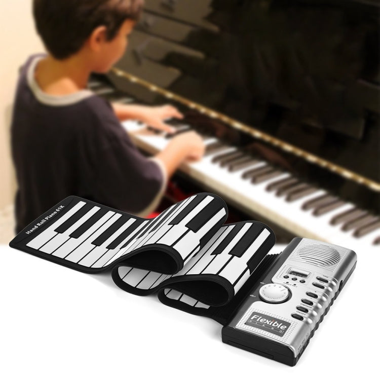 Piano de teclado suave electrónico enrollable Flexible portátil de 61 teclas con altavoces, 61 Keys