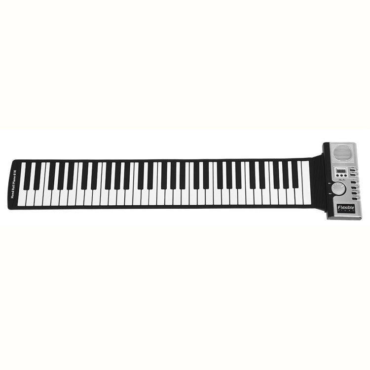 Piano de teclado suave electrónico enrollable Flexible portátil de 61 teclas con altavoces, 61 Keys