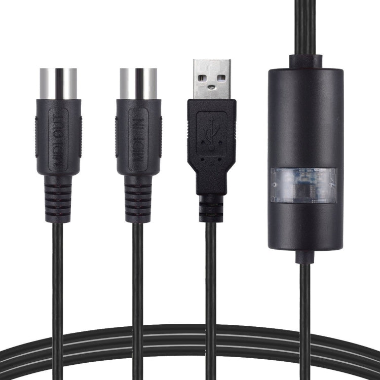 WERSI UM-18 Cable MIDI USB Cable MIDI MidiPort Línea de edición de música de batería electrónica para piano eléctrico, Longitud: 2 m