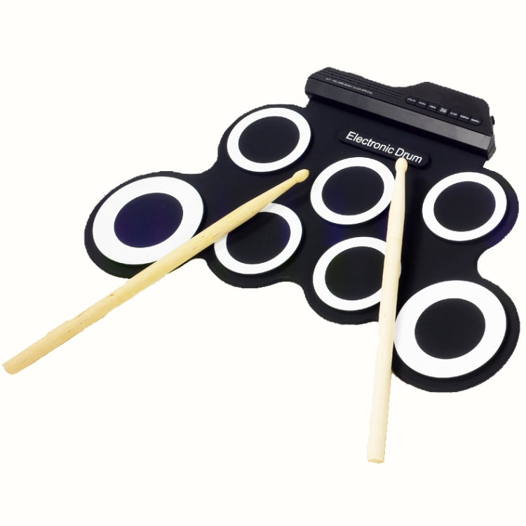 Tambor electrónico USB portátil de silicona con rollo manual, USB Electronic Drum(Black), Electronic Drum(Green)