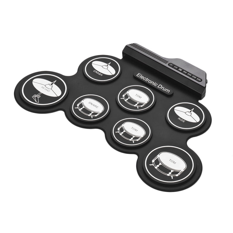 Tambor electrónico portátil de silicona con USB, versión con icono negro, Electronic Drum Black Icon Version