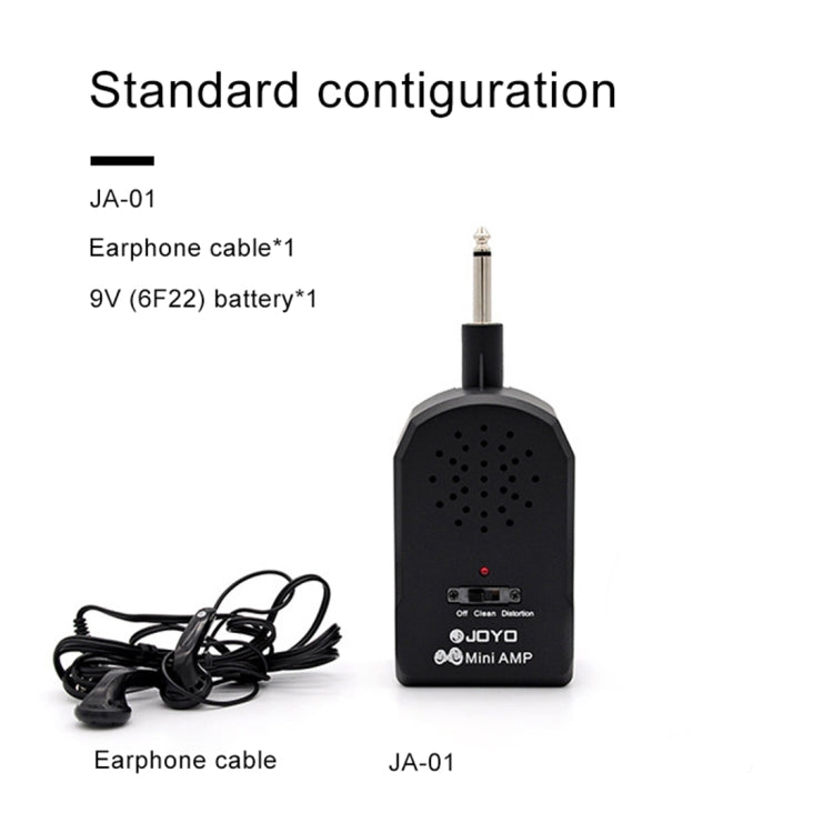 JOYO JA-01 Amplificador de guitarra de gran volumen de 2 W Mini altavoces eléctricos portátiles para bajo con timbre de distorsión, compatible con MP3/auriculares, JA-01