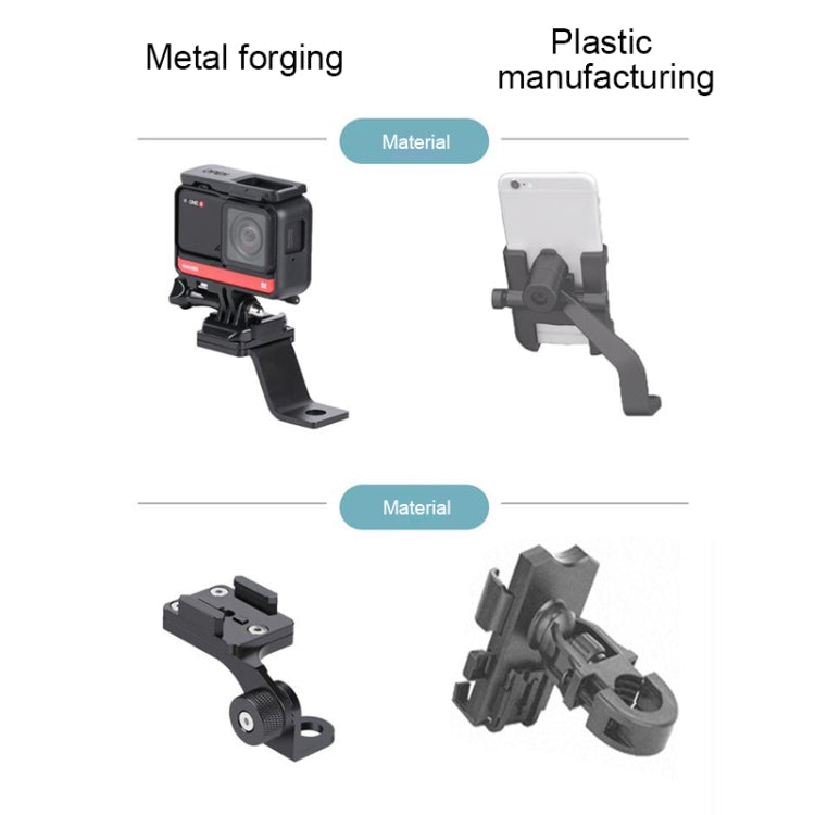 RUIGPRO Soporte de teléfono de aleación para manillar de motocicleta para GoPro HERO9 Black / HERO8 Black /7/6/5, Insta360 One R, DJI Osmo Action, Xiaoyi Sport Cameras