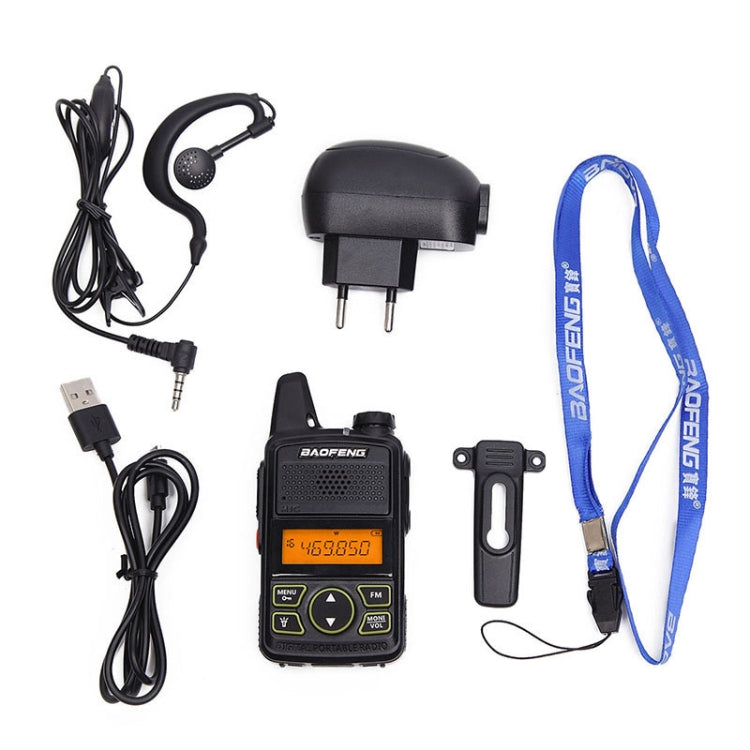 Walkie Talkie portátil con radio de banda única BaoFeng BF-T1, enchufe UE, BF-T1 EU Plug