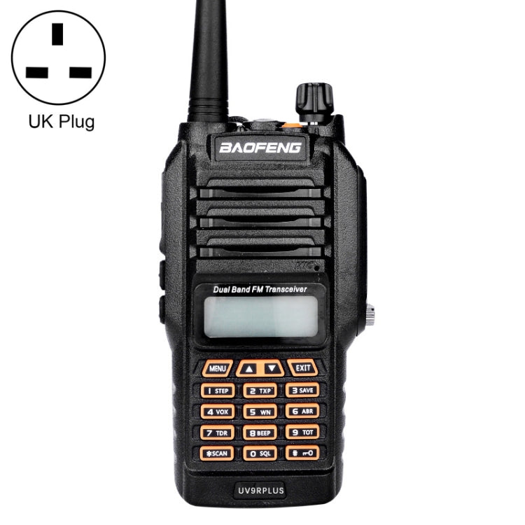 BaoFeng BF-UV9Rplus Walkie Talkie con antena portátil de radio de doble banda resistente al agua de 16 W, enchufe de Reino Unido, BF-UV9Rplus UK Plug