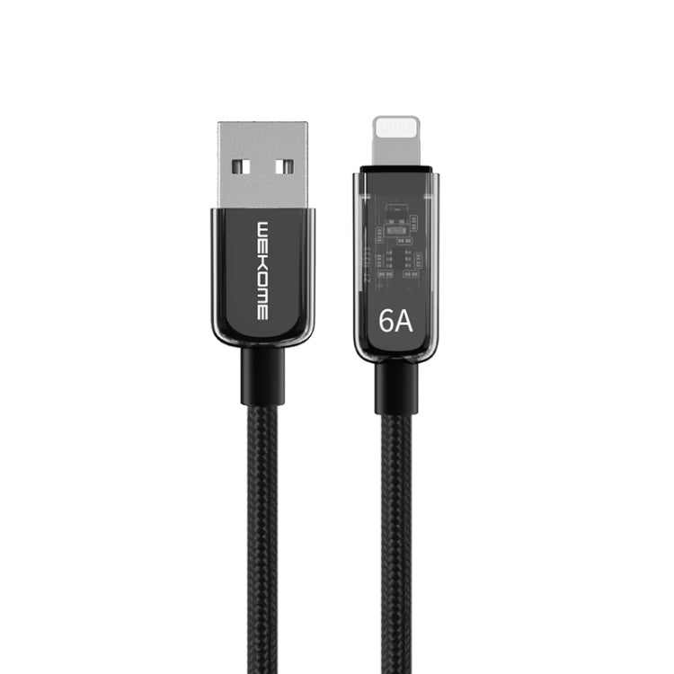 WK WDC-180 6A Pioneer Series USB a cable de datos de carga rápida transparente de 8 pines, longitud: 1 m, USB to 8 Pin