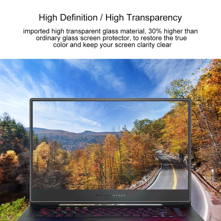 Película protectora de vidrio templado HD para pantalla de ordenador portátil para ASUS ROG Zephyrus M GU502 de 15,6 pulgadas, For ASUS ROG Zephyrus M 15.6 inch