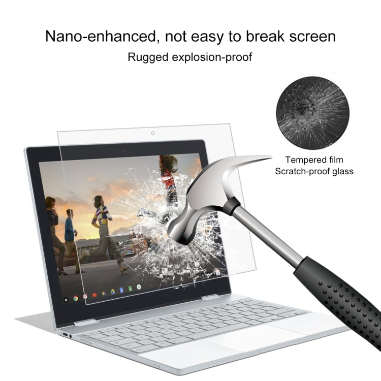Película de vidrio templado de pantalla completa de dureza superficial 9H de 0,4 mm para Google Pixelbook de 12,3 pulgadas, For Google Pixelbook 12.3 inch