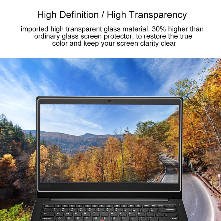Película De Vidrio Templado De Pantalla Completa De Dureza Superficial De 0,4 Mm 9H Para Lenovo ThinkPad E485 De 14 Pulgadas, Lenovo E485