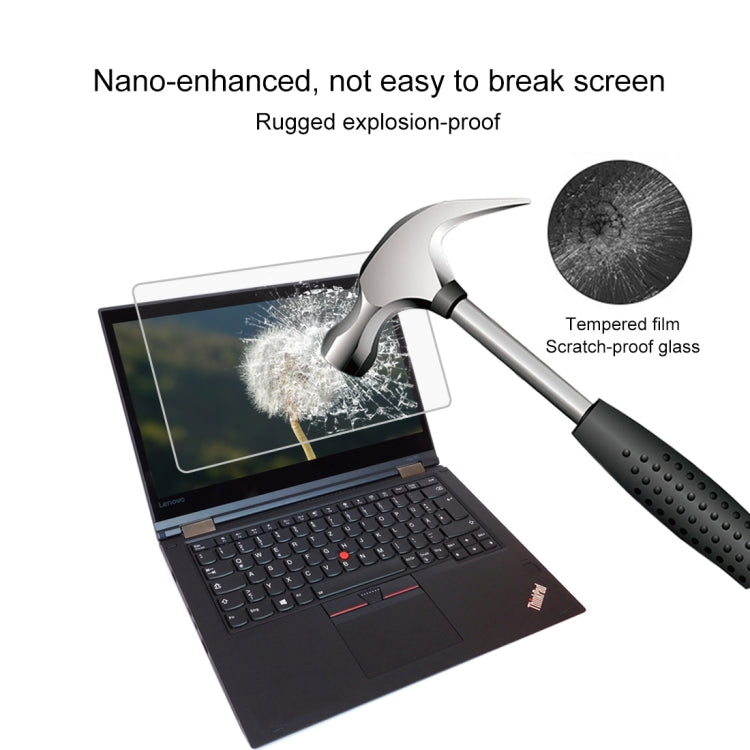 Película de vidrio templado de pantalla completa de dureza superficial 9H de 0,4 mm para Lenovo ThinkPad Yoga 370 de 13,3 pulgadas, Yoga 370