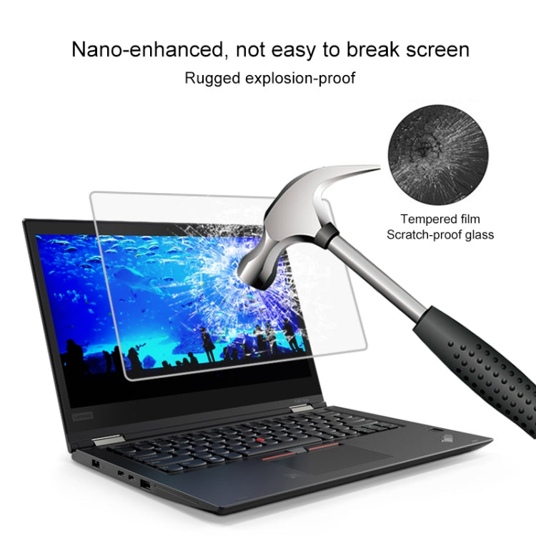 Película de vidrio templado de pantalla completa de dureza superficial 9H de 0,4 mm para Lenovo ThinkPad X380 Yoga de 13,3 pulgadas, X380 Yoga